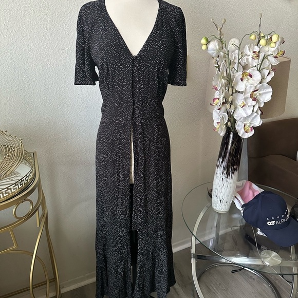 Express Black and White button down Maxi Dress Sz M scandi girls - Picture 6 of 6